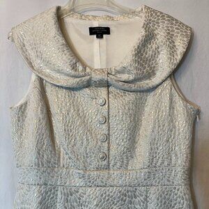 Tahari Ivory & Gold Brocade Dress